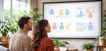 Couple : atelier communication à deux avec exercices sur écran de projection