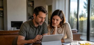 Couple : organiser projets et finances sur tablette tactile Microsoft Surface